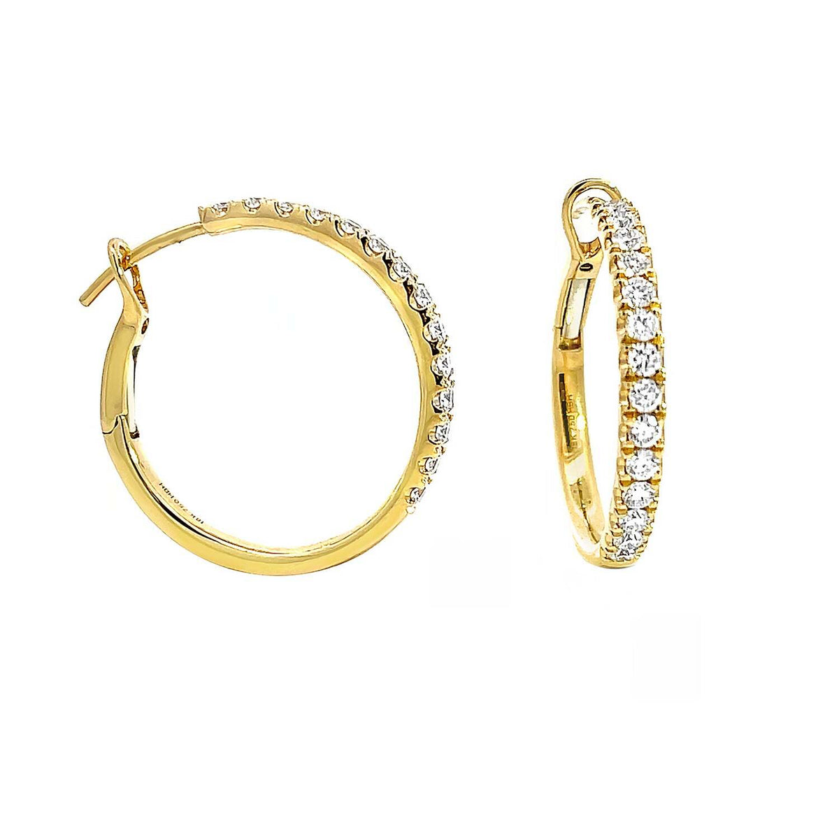 0.9CT Round Diamond Hoop Earrings