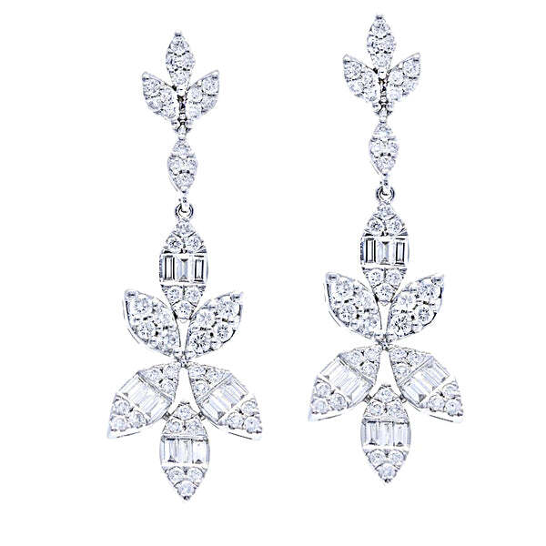 Video Thumbnail: Multishapediamonddropearrings - Multi Shape Diamond Drop Gold Earrings