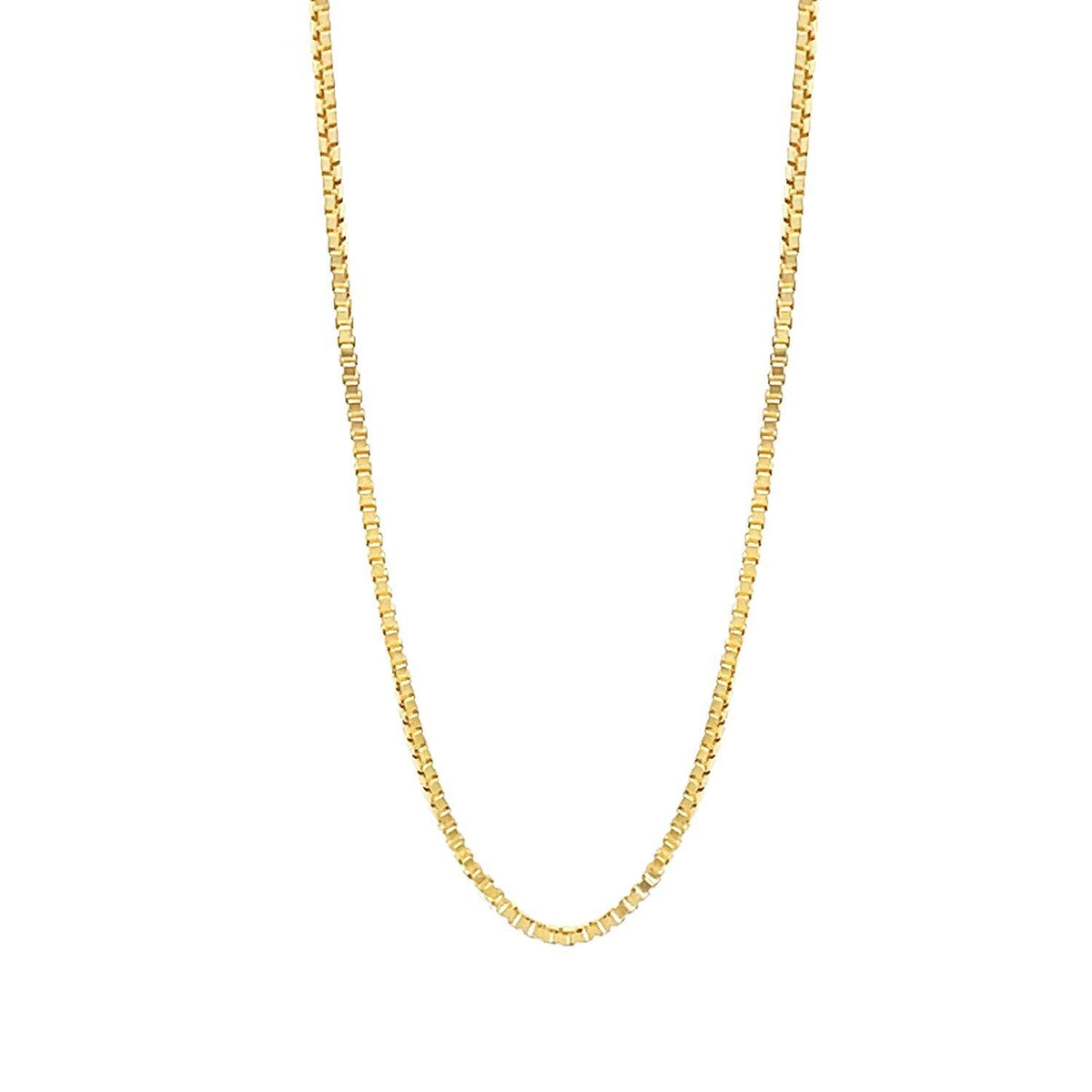 Yellow Gold Solid Box Chain 1.3mm