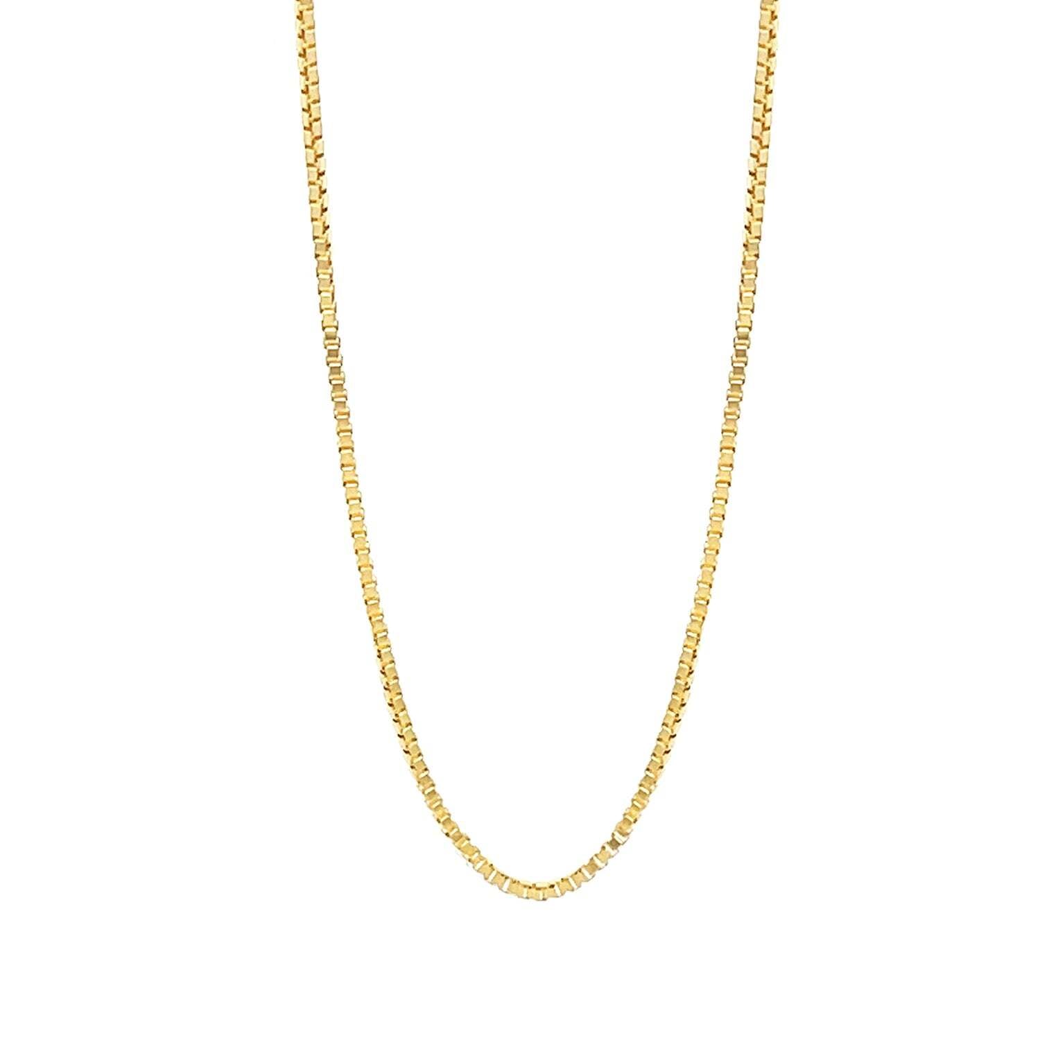 Yellow Gold Solid Box Chain 1.3mm