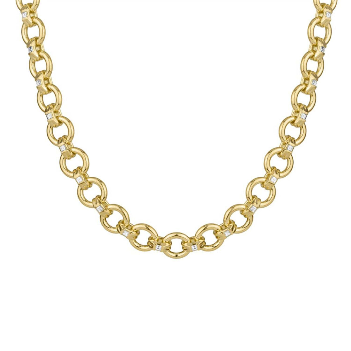Fancy Bar & Chain Style Necklace Crafted In 18K Yellow Gold. Set With 1.66 Carat Total Weight Round Brilliants SI Clarity G-H Colour. 69.8 Grams