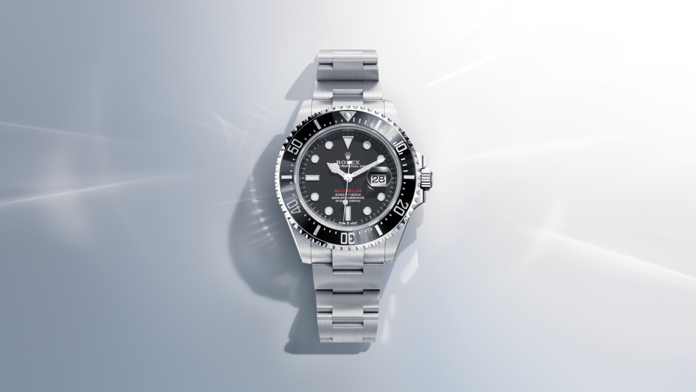 A video showcasing the Rolex Sea-Dweller. The thumbnail preview depicts the front of a Rolex Sea-Dweller in Oystersteel, set against an abstract white background.