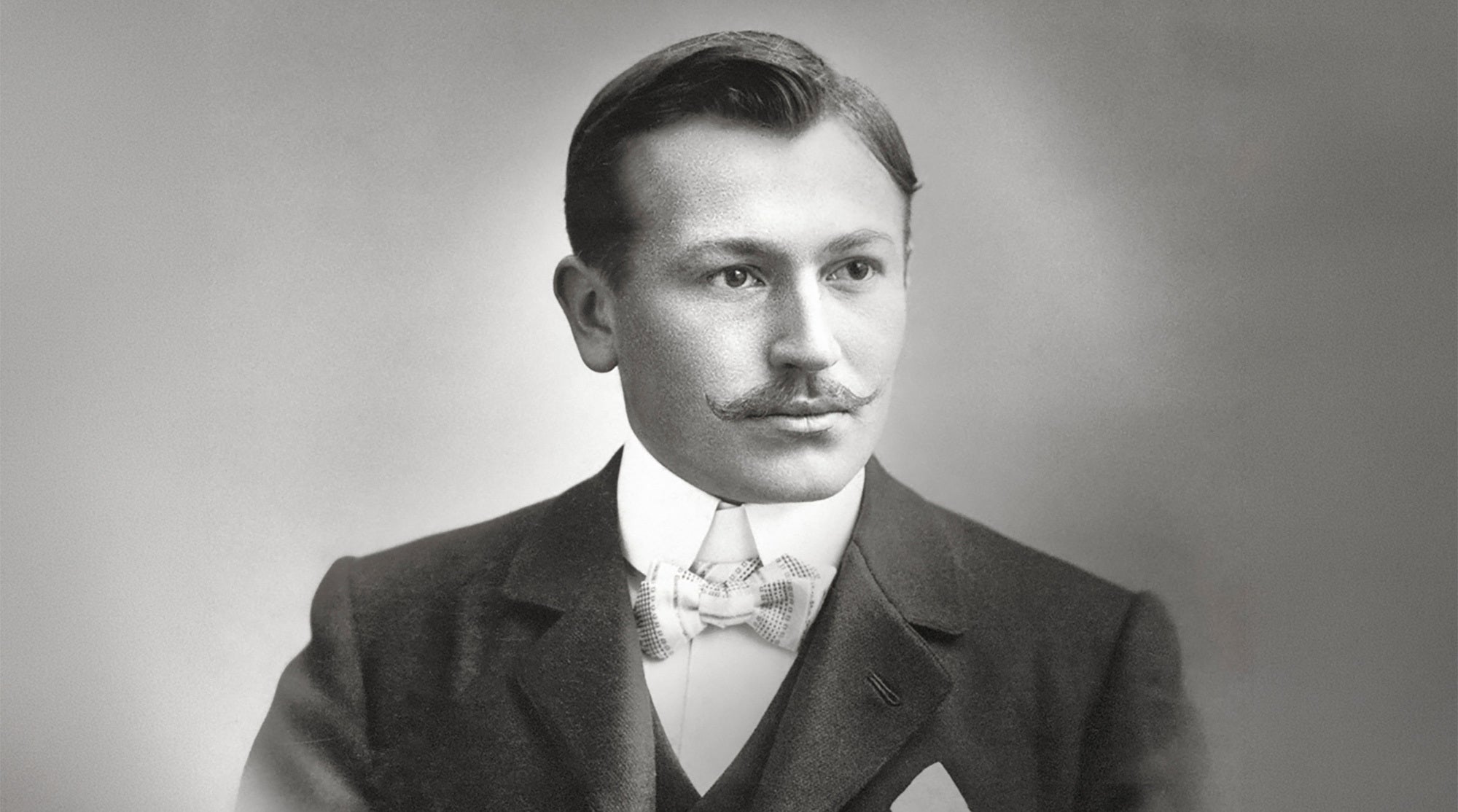 A portrait of Hans Wilsdorf. Founder of Rolex.