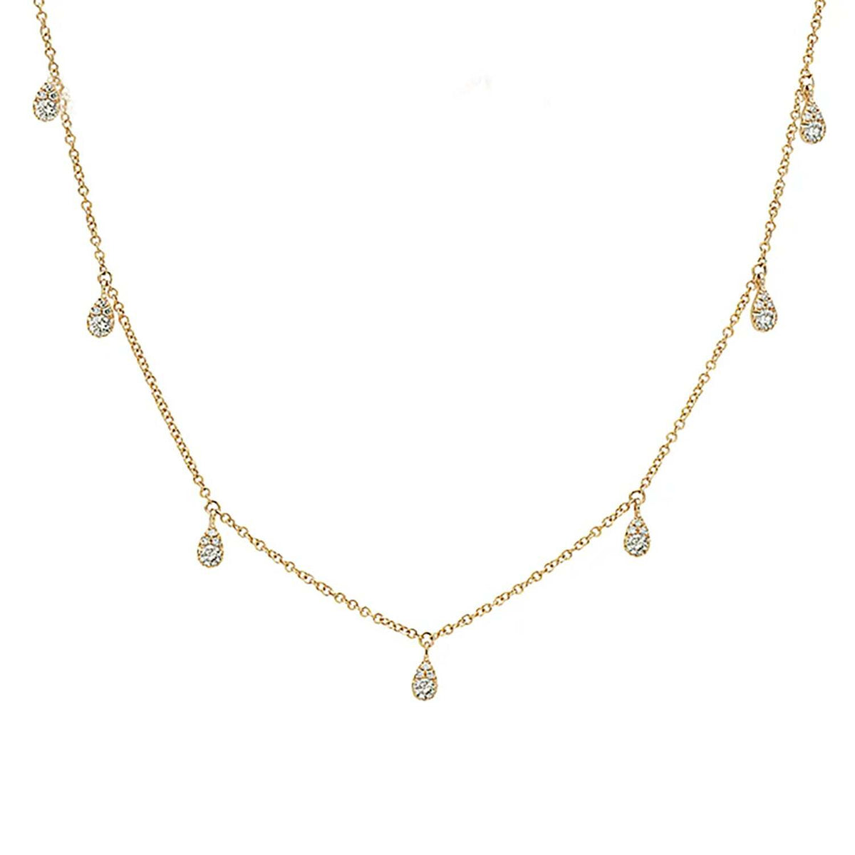 Video Thumbnail: Pear Shape Drop Station Diamond Neckalce 2.0ctw