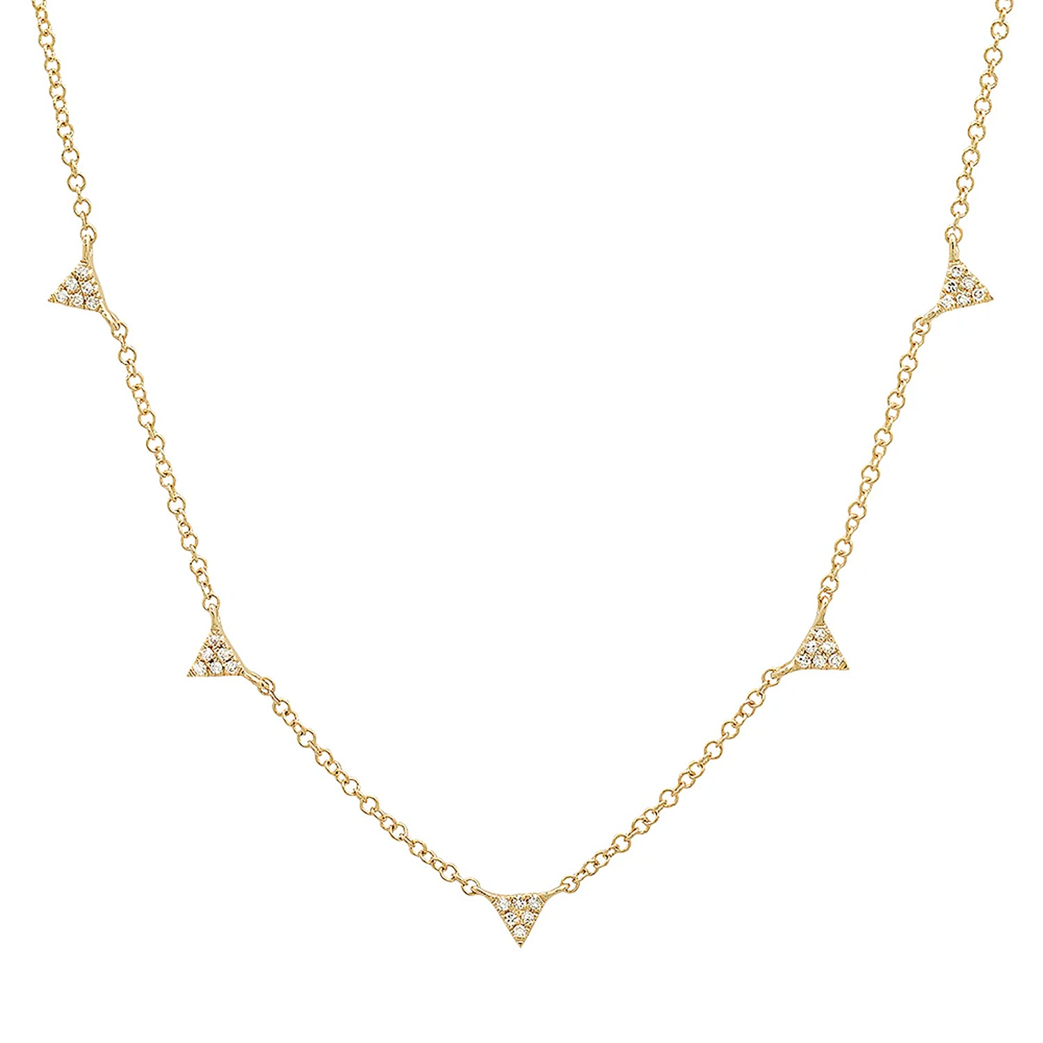 Pave Diamond Triangle Drop Necklace 0.40ctw