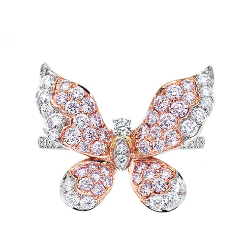 Scott West Butterfly Collection Argyle Pink Diamond Ring