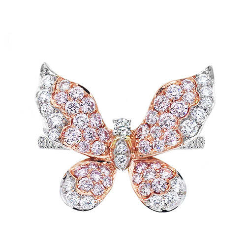 Scott West Butterfly Collection Argyle Pink Diamond Ring