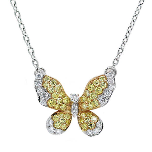 Video Thumbnail: Scottwestyellowdiamondbutterflypendant - Scott West Butterfly Collection Yellow Diamond Pendant