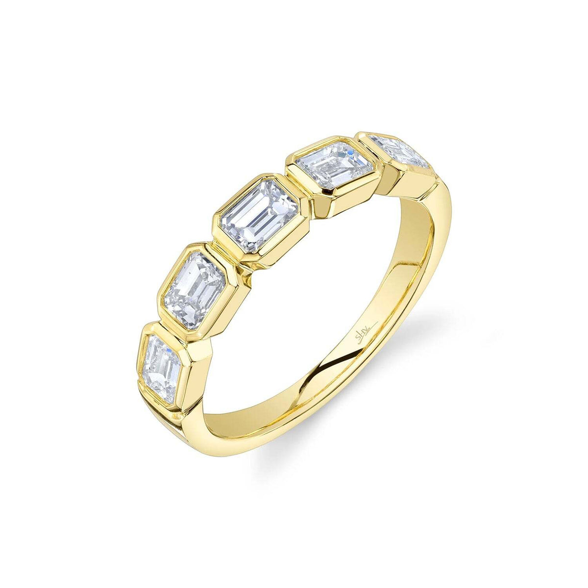 14K YELLOW GOLD DIAMOND EMERALD BAND 1.561CTW