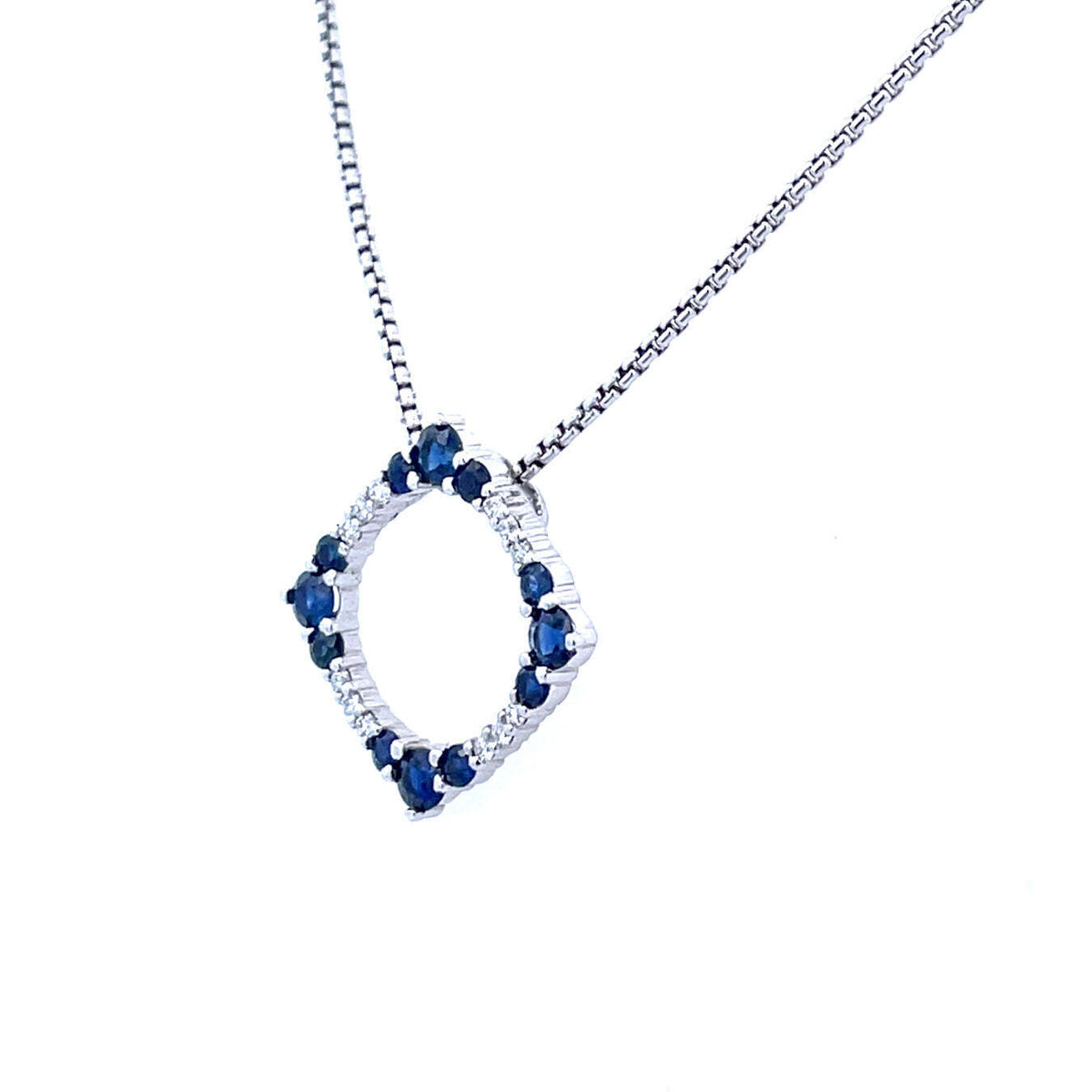 Video Thumbnail: Side View Sapphire Pendant - Sapphire and Diamond Circle Pendant