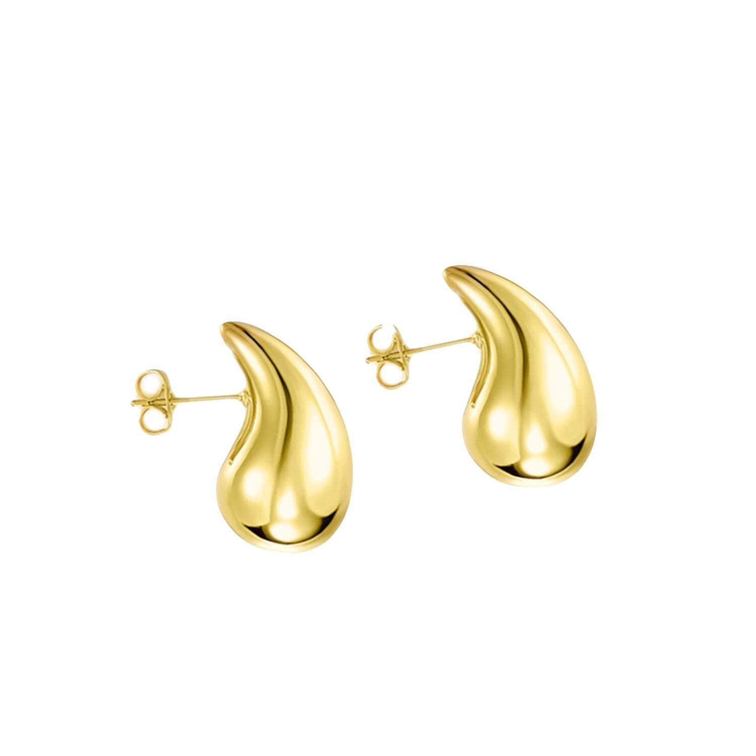 Video Thumbnail: Smallteardropearrings 4283 - Fancy Mini Teardrop Stud Earring Cast in 18k Yellow Gold.