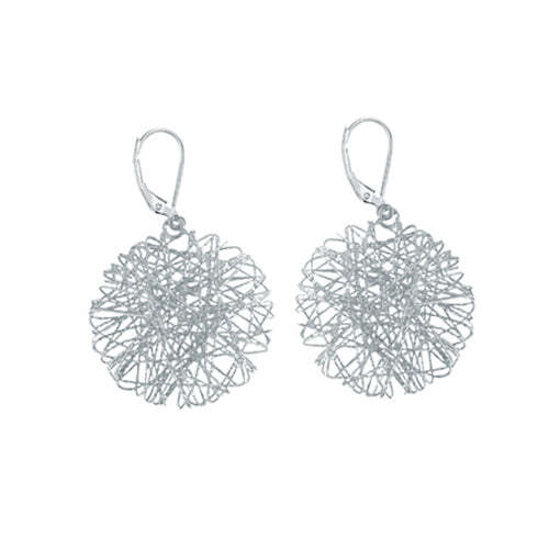 Gold Weave Circle Drop Earrings