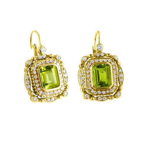 Video Thumbnail: Drop Peridot & Diamond Retro Earrings