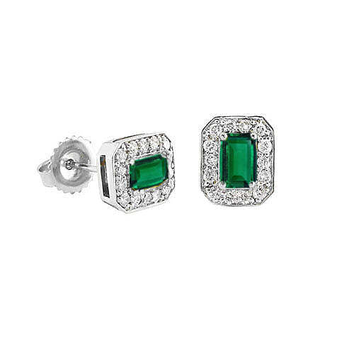 Video Thumbnail: Emerald and Halo Diamond Stud Earrings