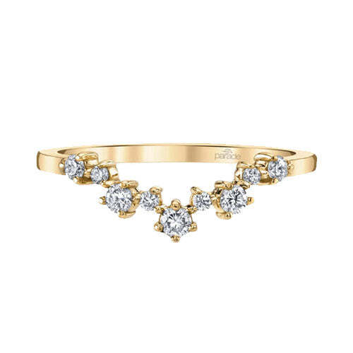 Stackable Chevron Diamond Wedding Band Ring