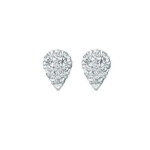Pear Shape Pave Diamond Stud Earrings
