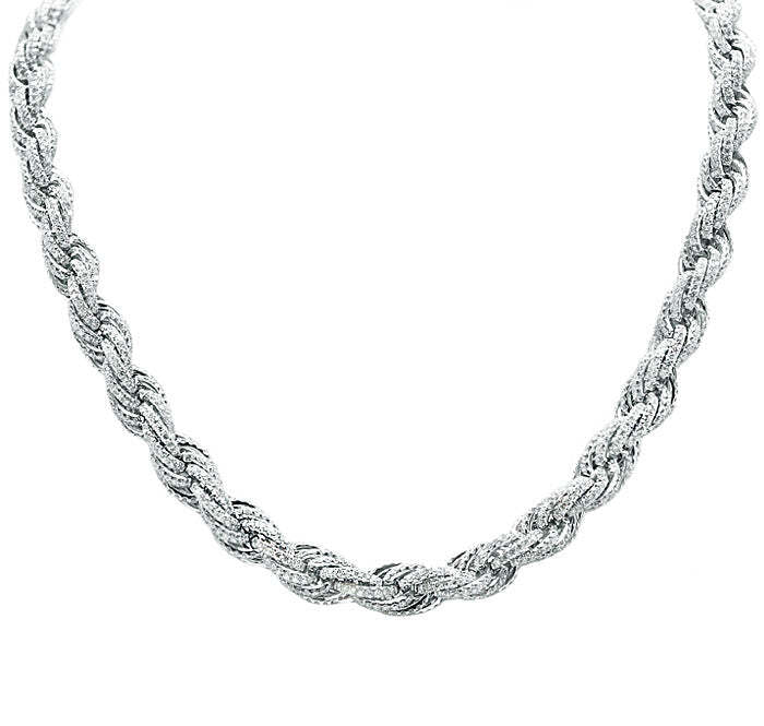 Diamond White Gold Rope Necklace