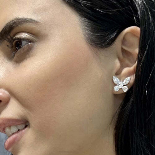 Video Thumbnail: Diamondbutterflyearrings - Butterfly Pave Diamond Earrings
