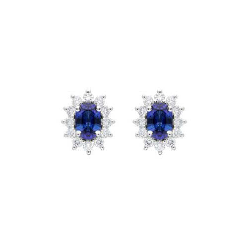 Video Thumbnail: Custom Sapphire Cluster Diamond Stud Earrings