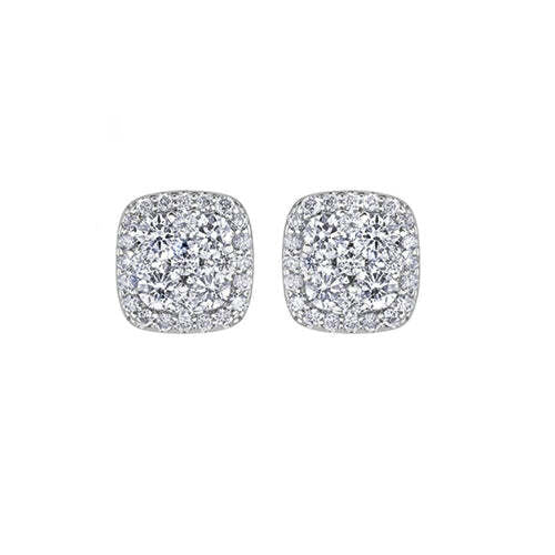 Video Thumbnail: Cushion Pave Diamond Stud Earrings