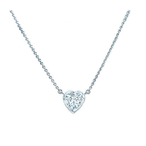 18K White Gold Diamond Heart Pendant