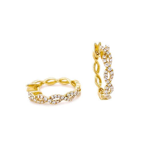 Half Infinity Diamond Hoop Earrings