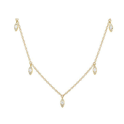 Station Marquis Shape Diamond Necklace