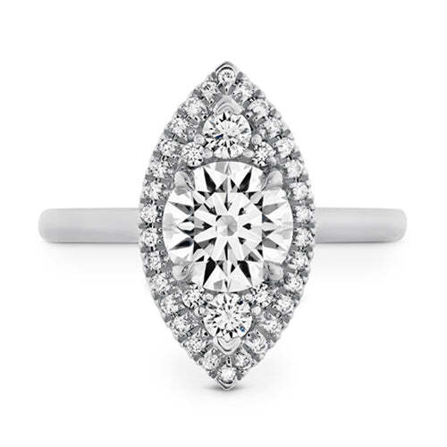 Video Thumbnail: Platinumoval - Hearts on Fire Juliette Marquis Halo Round Diamond Engagement Ring