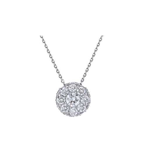 Cluster Circle Diamond Pendant