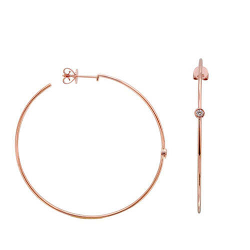 Video Thumbnail: Roundrose - Gold Diamond Accent Hoop Earrings