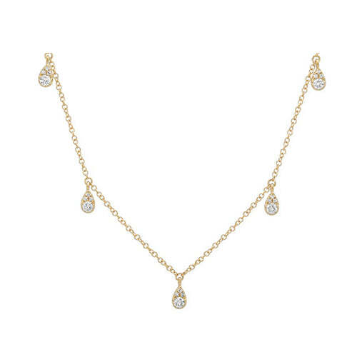 Station Teardrop Diamond Necklace