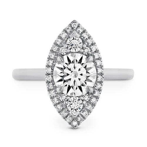 Hearts On Fire Juliette Marquis Halo Round Diamond Engagement Ring