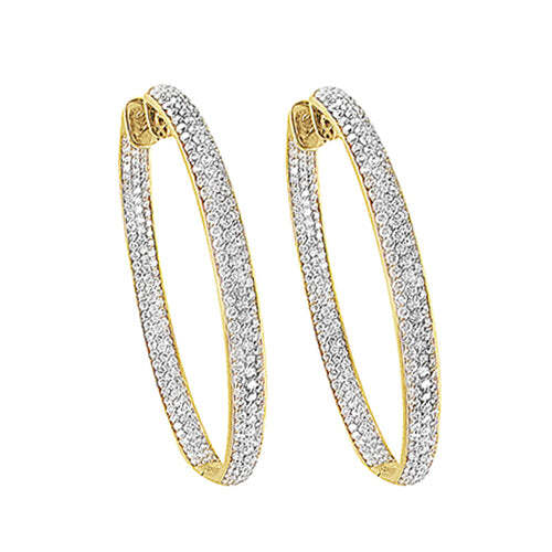 In-Out Pave Diamond Hoop Earrings