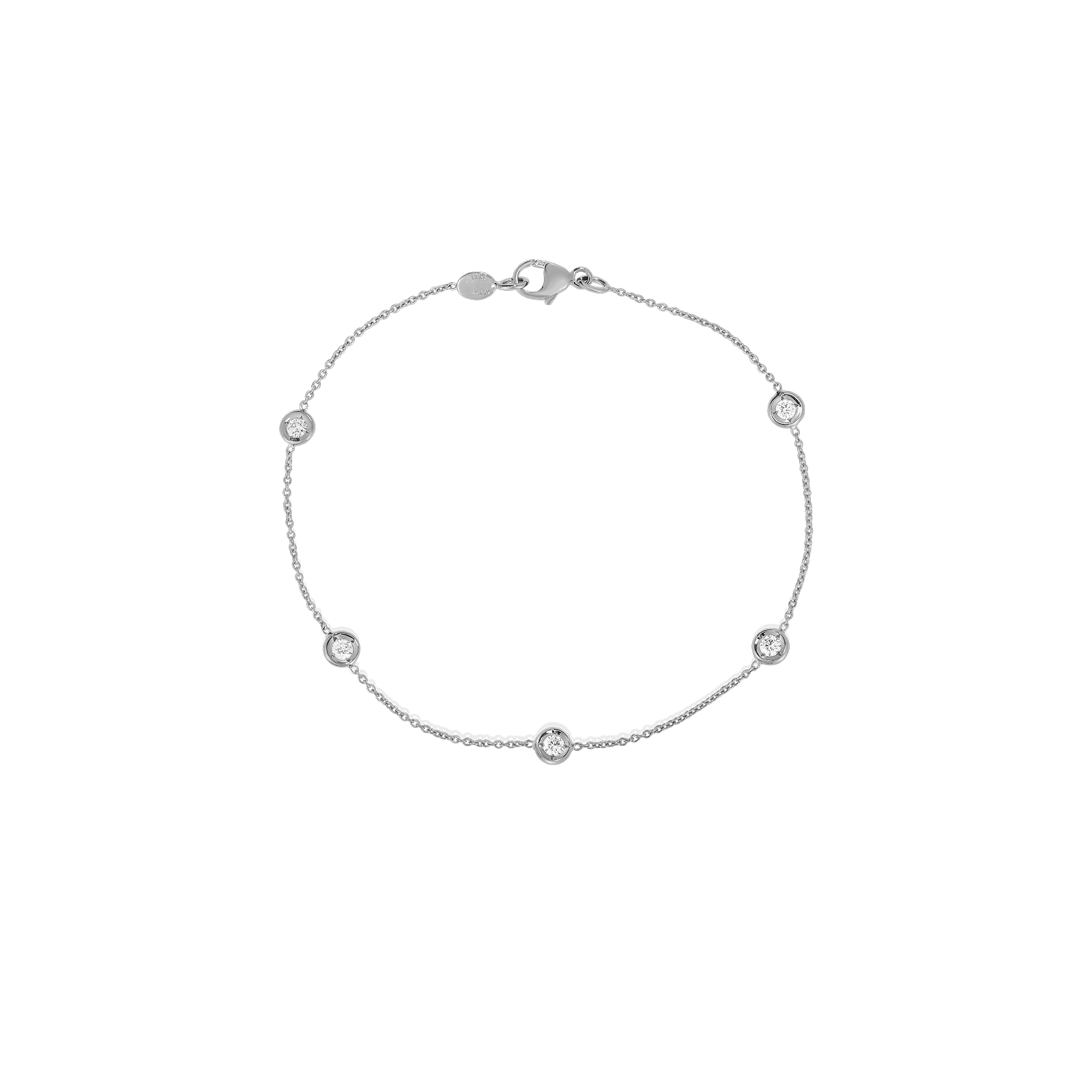 18KW Gold Diamonds By The Inch 5 Station Bracelet