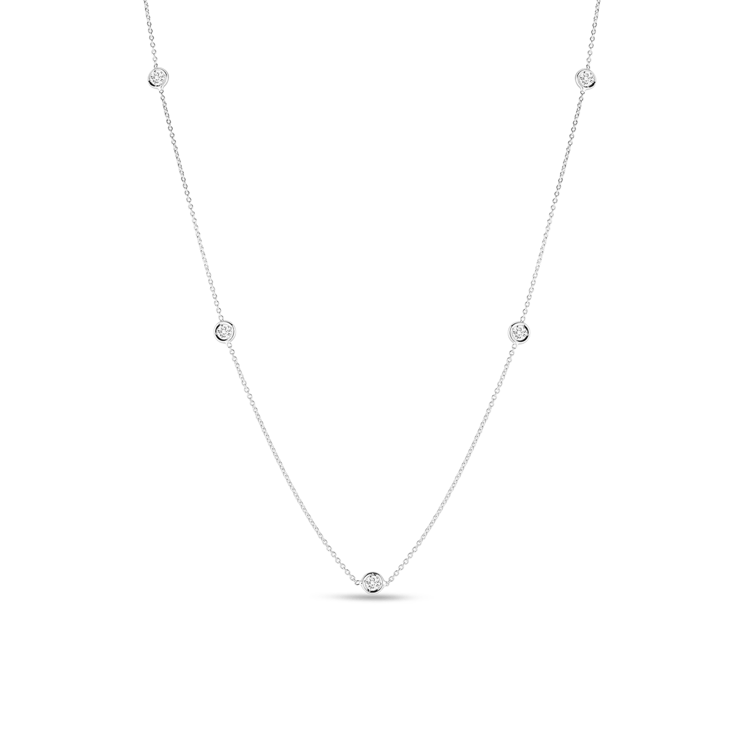 18KW Gold Diamonds by the Inch 5 Station Necklace