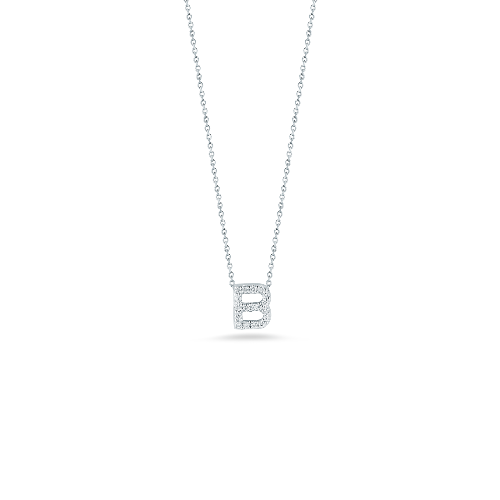 18KW Gold Tiny Treasures Diamond Love Letter 'B' Necklace