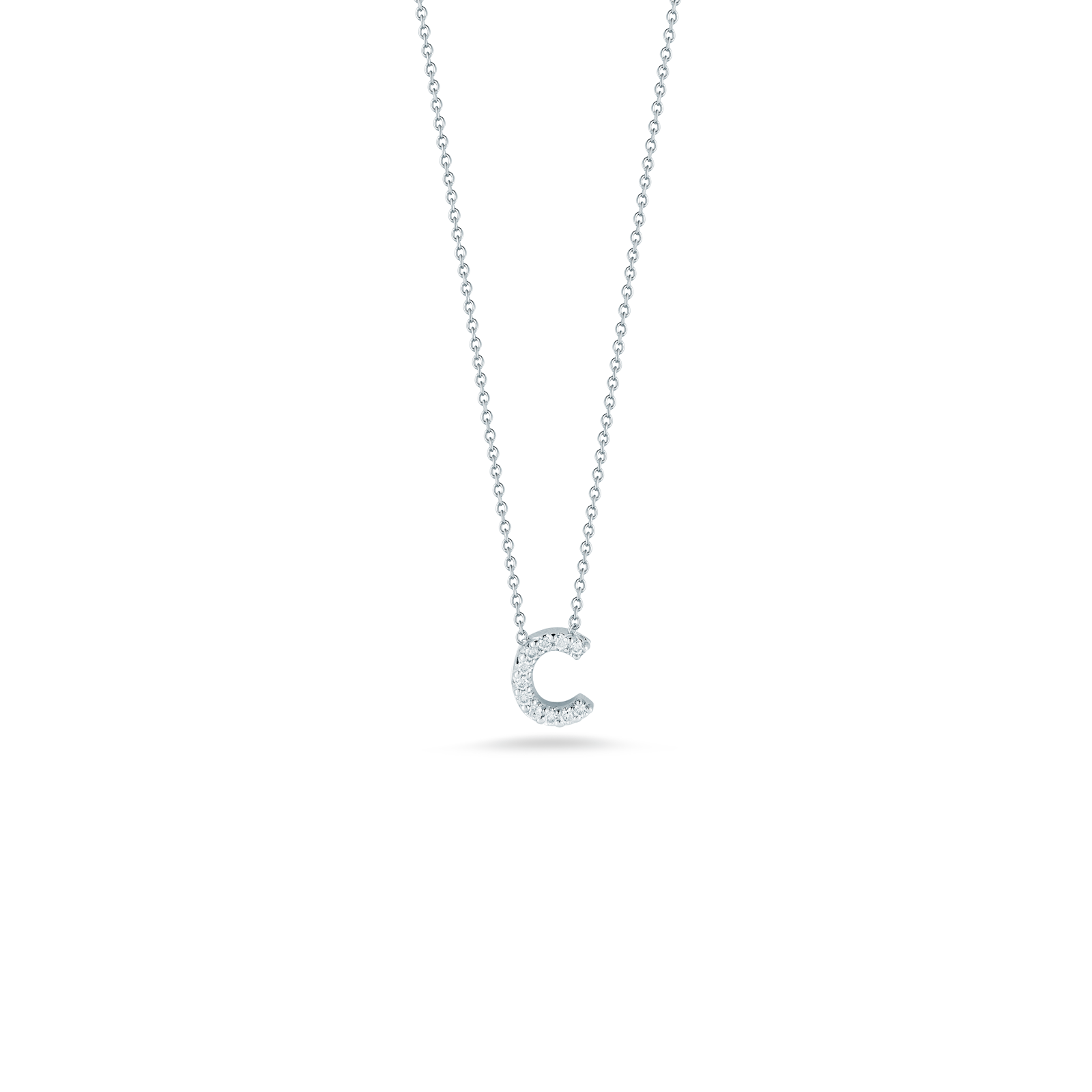 18KW Gold Tiny Treasures Diamond Love Letter 'C' Necklace