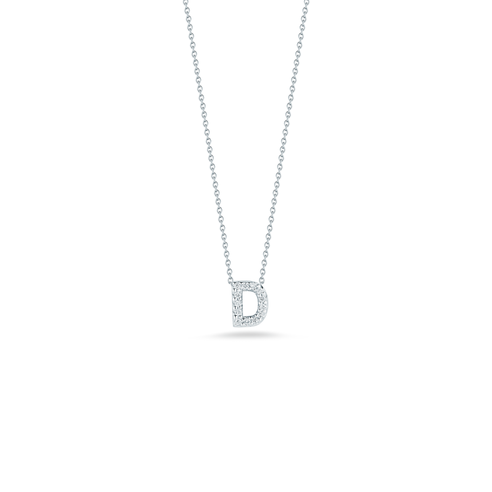 18KW Gold Tiny Treasures Diamond Love Letter "D" Necklace