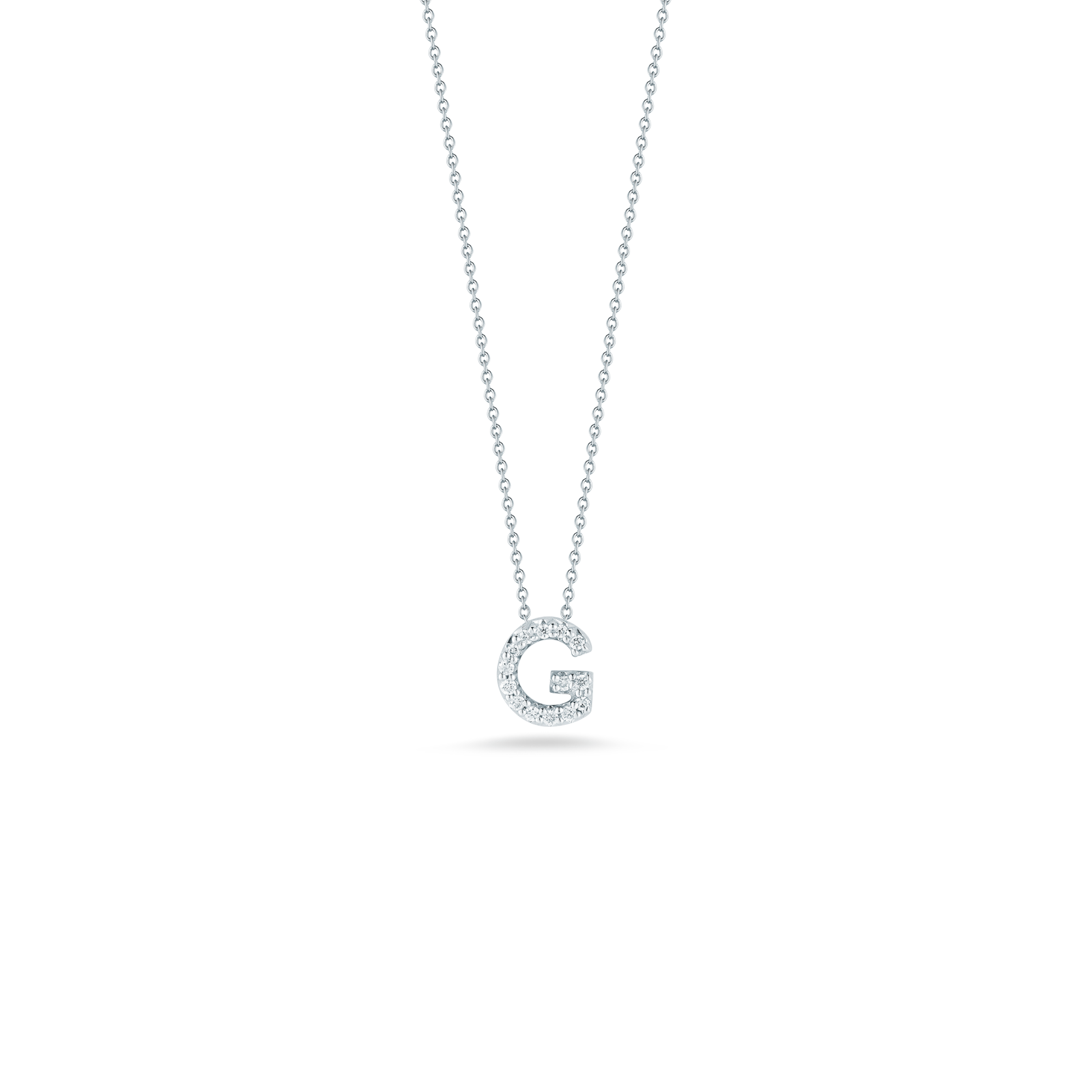 18KW Gold Tiny Treasures Diamond Love Letter 'G' Necklace