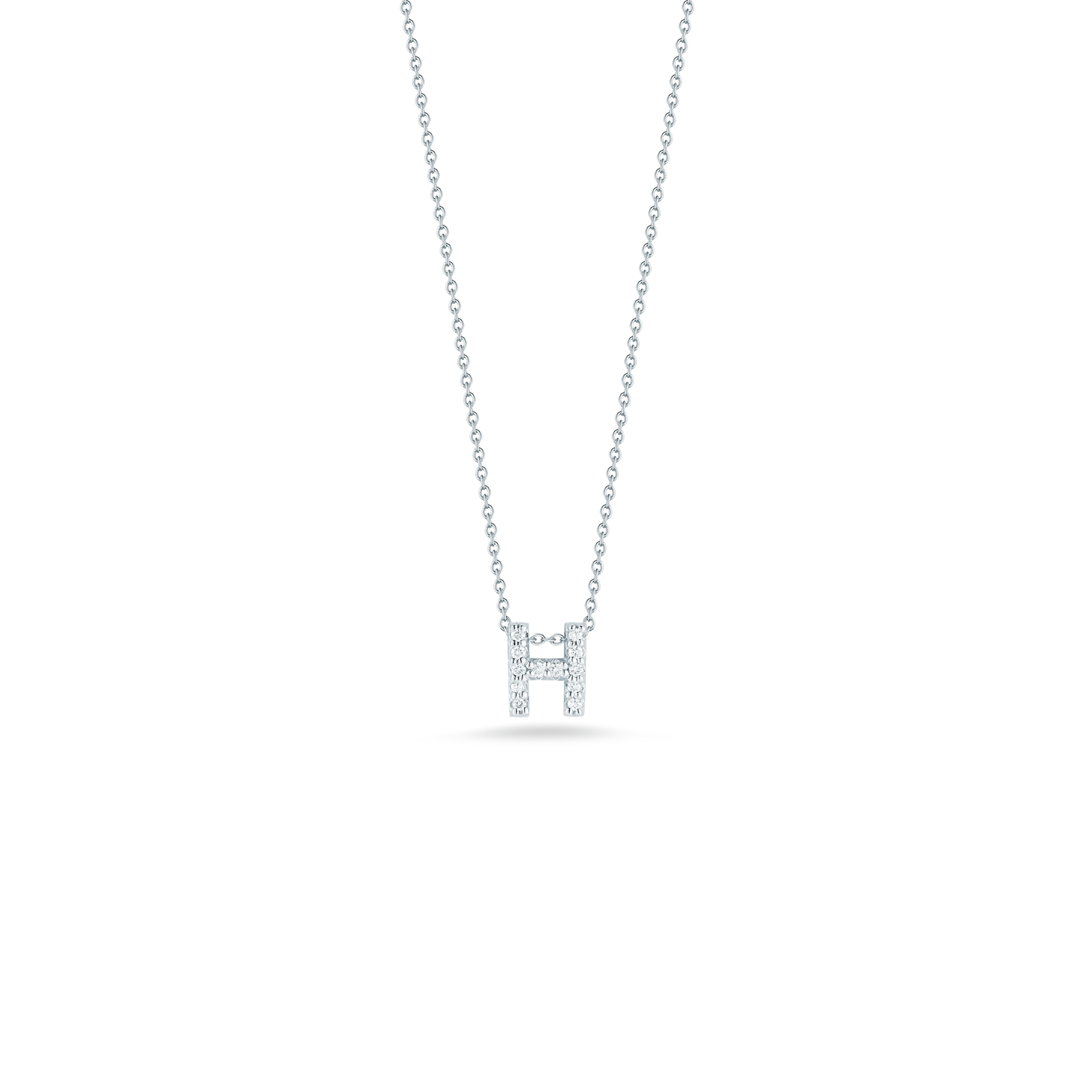 18KW Gold Tiny Treasures Diamond Love Letter 'H' Necklace