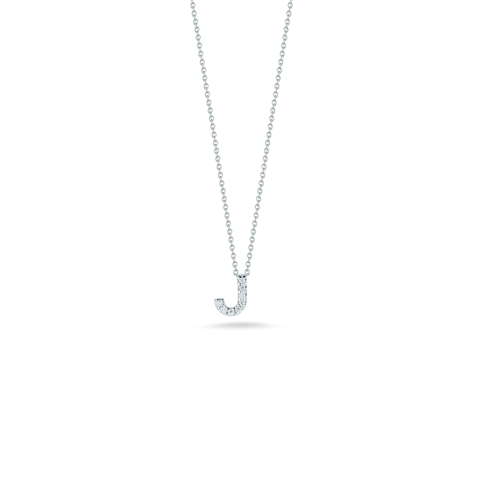 18KW Gold Tiny Treasures Diamond Love Letter 'J' Necklace