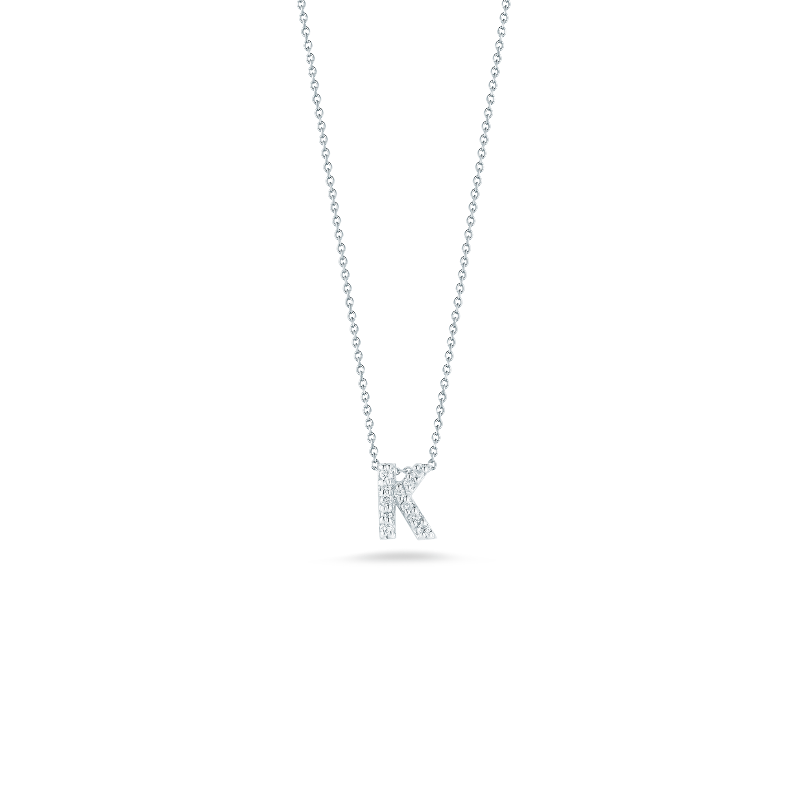 18KW Gold Tiny Treasures Diamond Love Letter 'K' Necklace