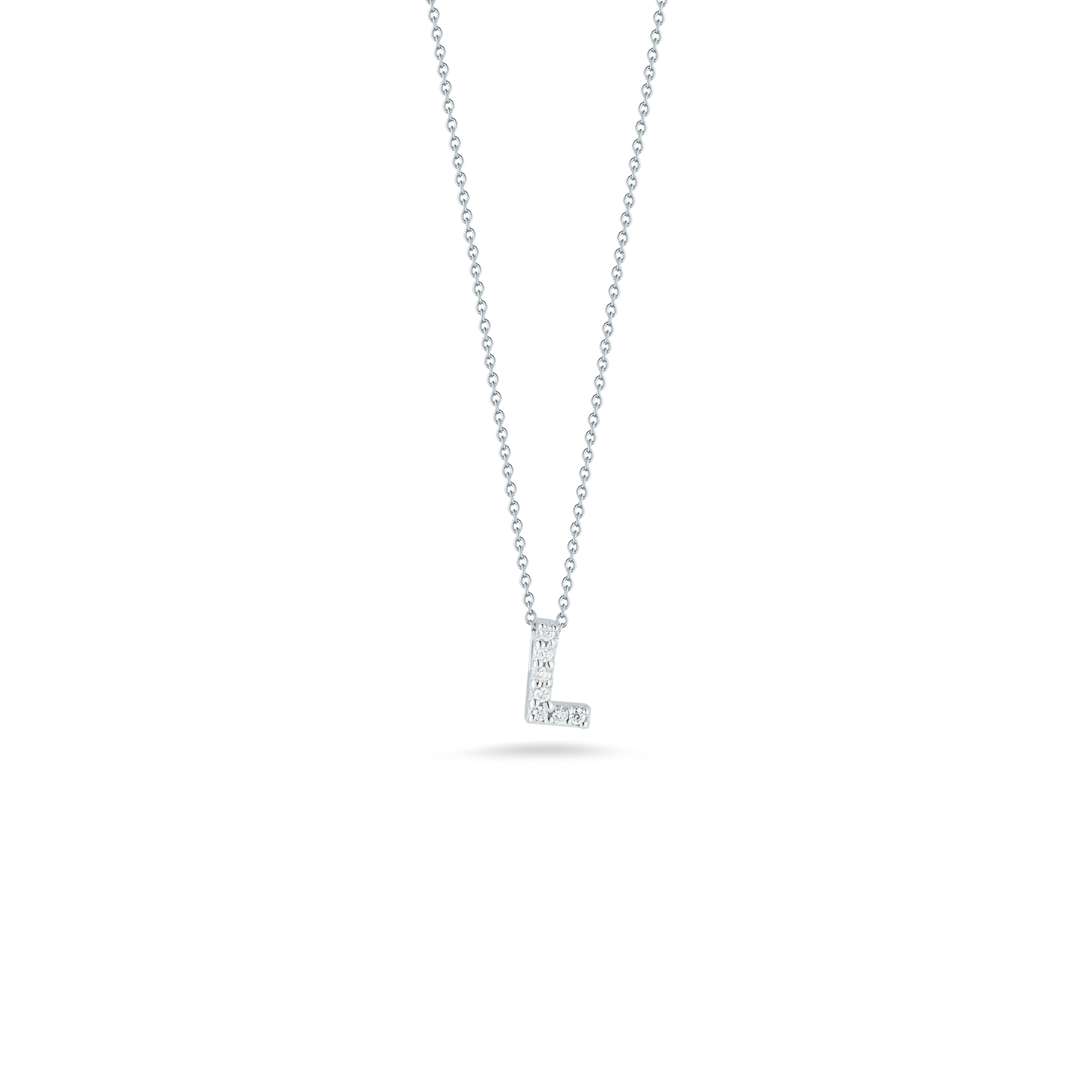 18KW Gold Tiny Treasures Diamond Love Letter 'L' Necklace