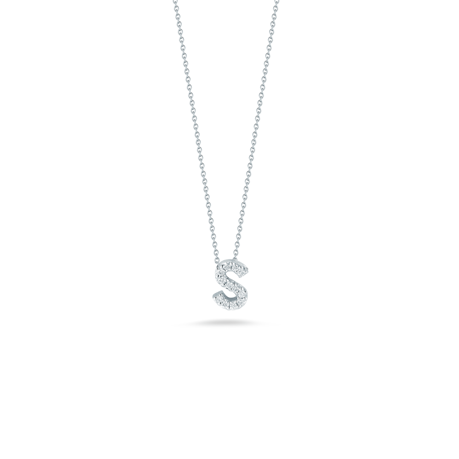 18KW Gold Tiny Treasures Diamond Love Letter 'S' Necklace