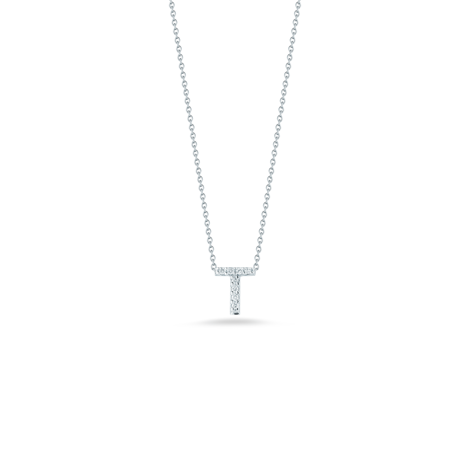 18KW Gold Tiny Treasures Diamond Love Letter 'T' Necklace