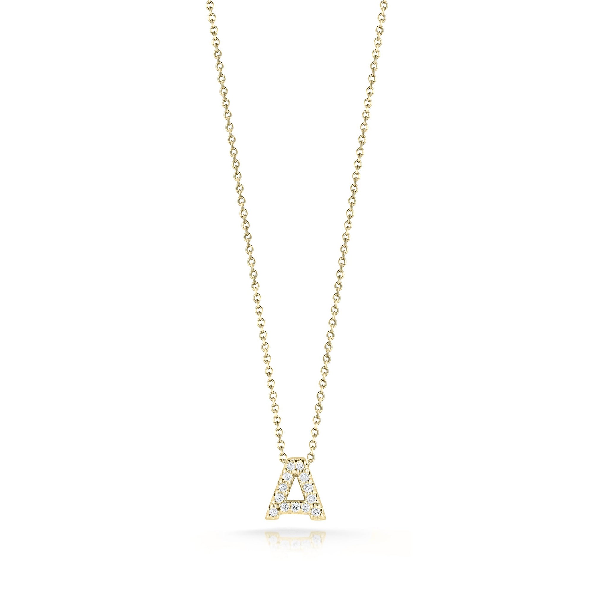 18KY Gold Tiny Treasures Diamond Love Letter 'A' Necklace