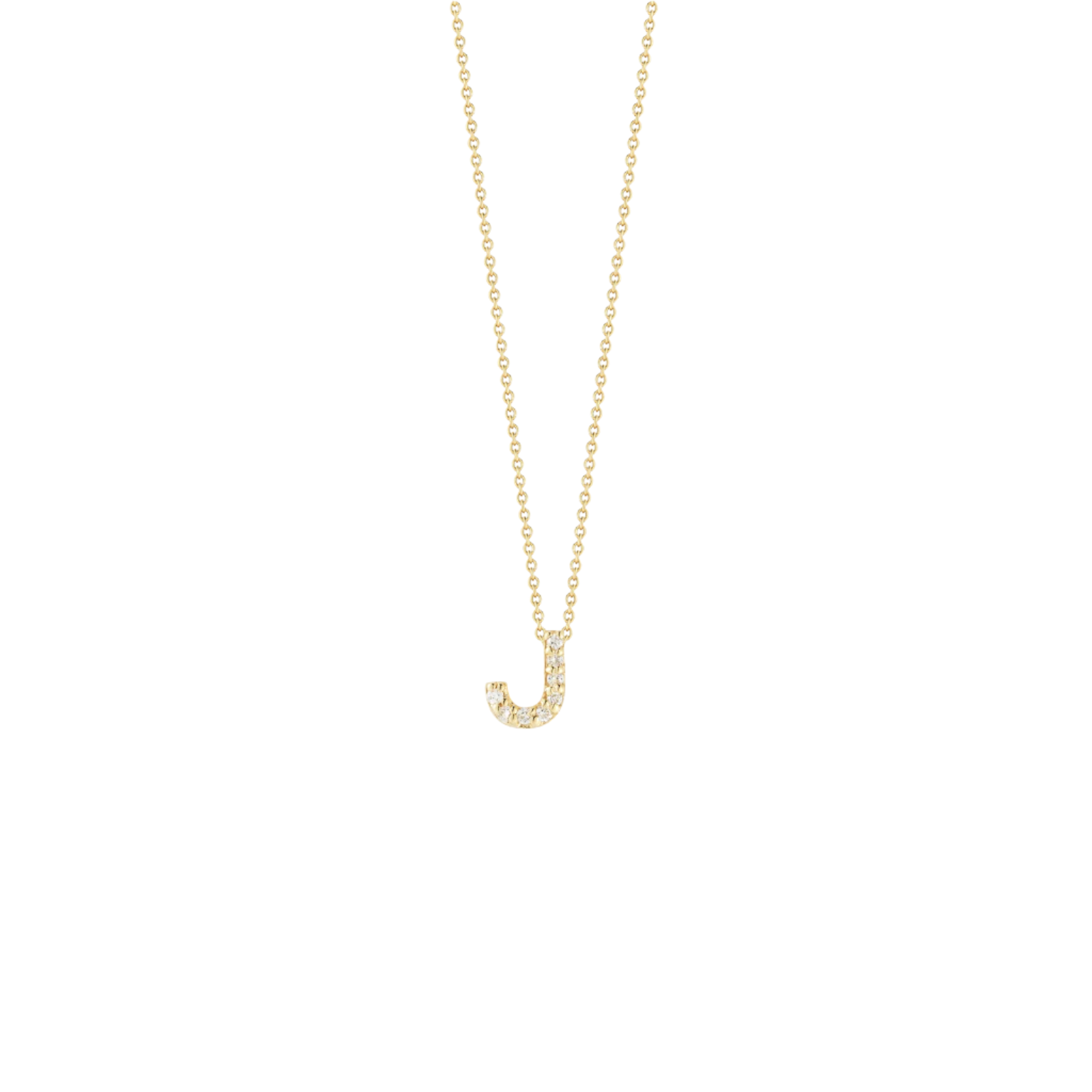 18KY Gold Tiny Treasures Diamond Love Letter 'J' Necklace