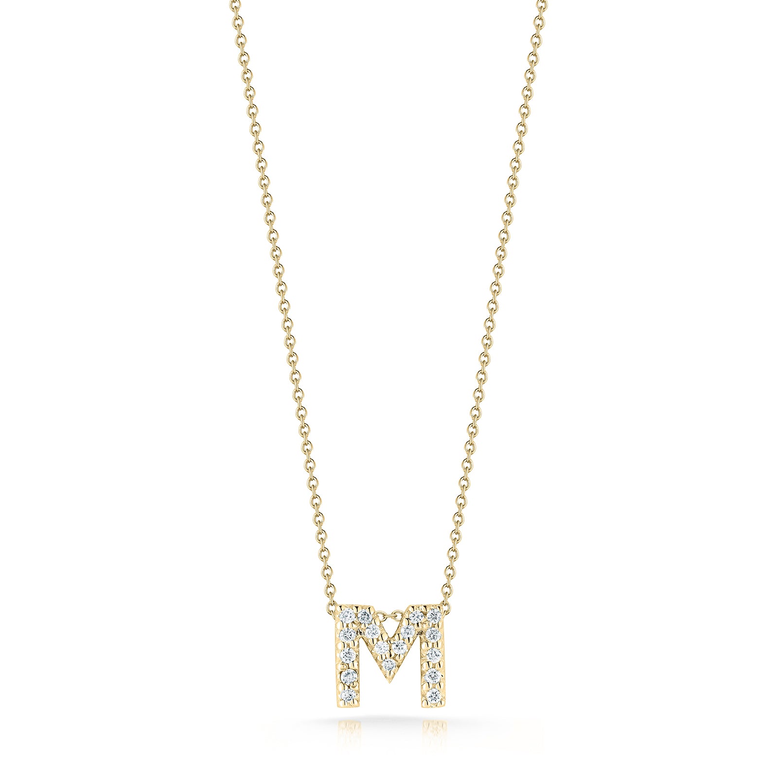 18KY Gold Tiny Treasures Diamond Love Letter 'M' Necklace