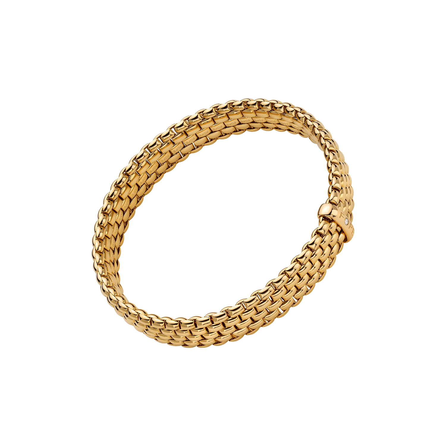 Panorama Collection 18K Yellow Gold XLarge Flex'it Bracelet with a White Diamond