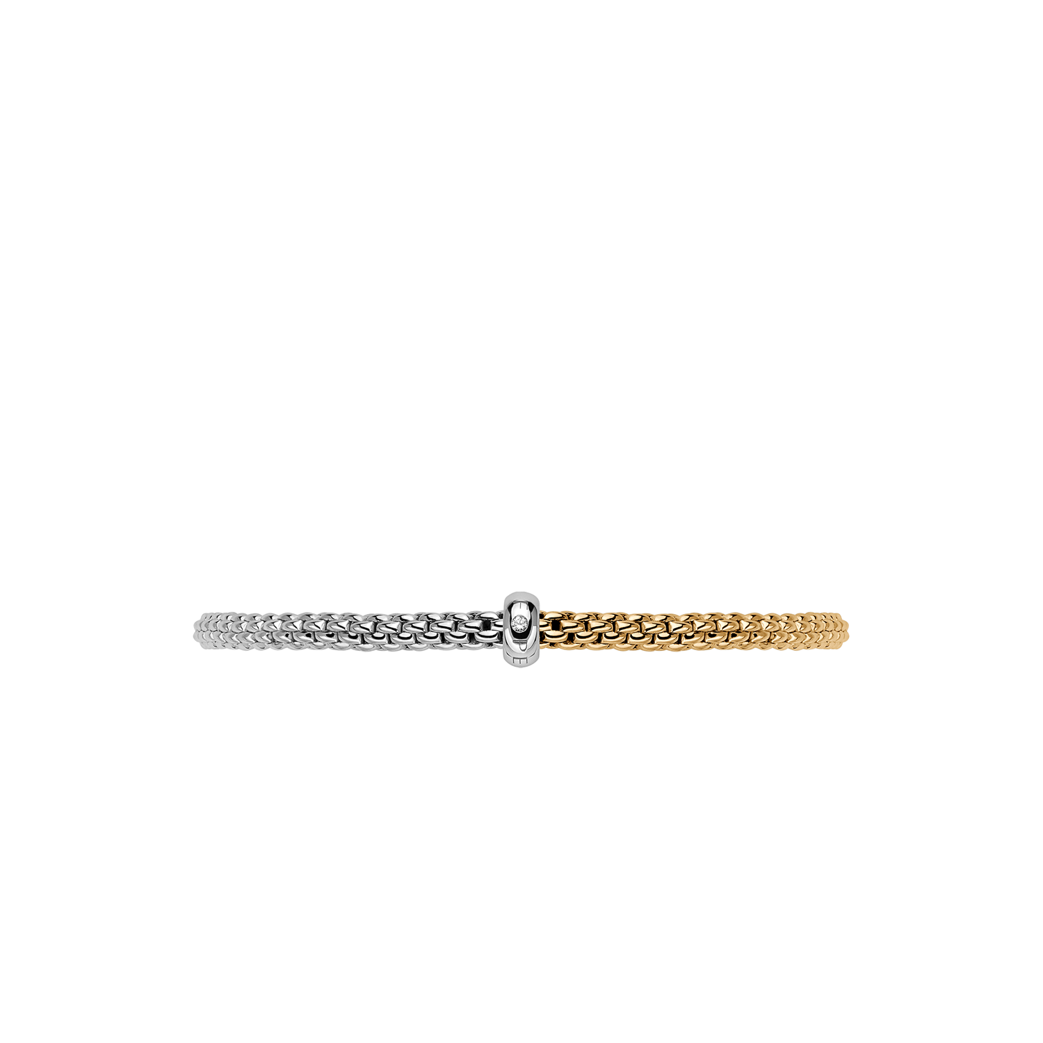 Prima 18K Gold Flex'it Bracelet with a Bicolour Mesh